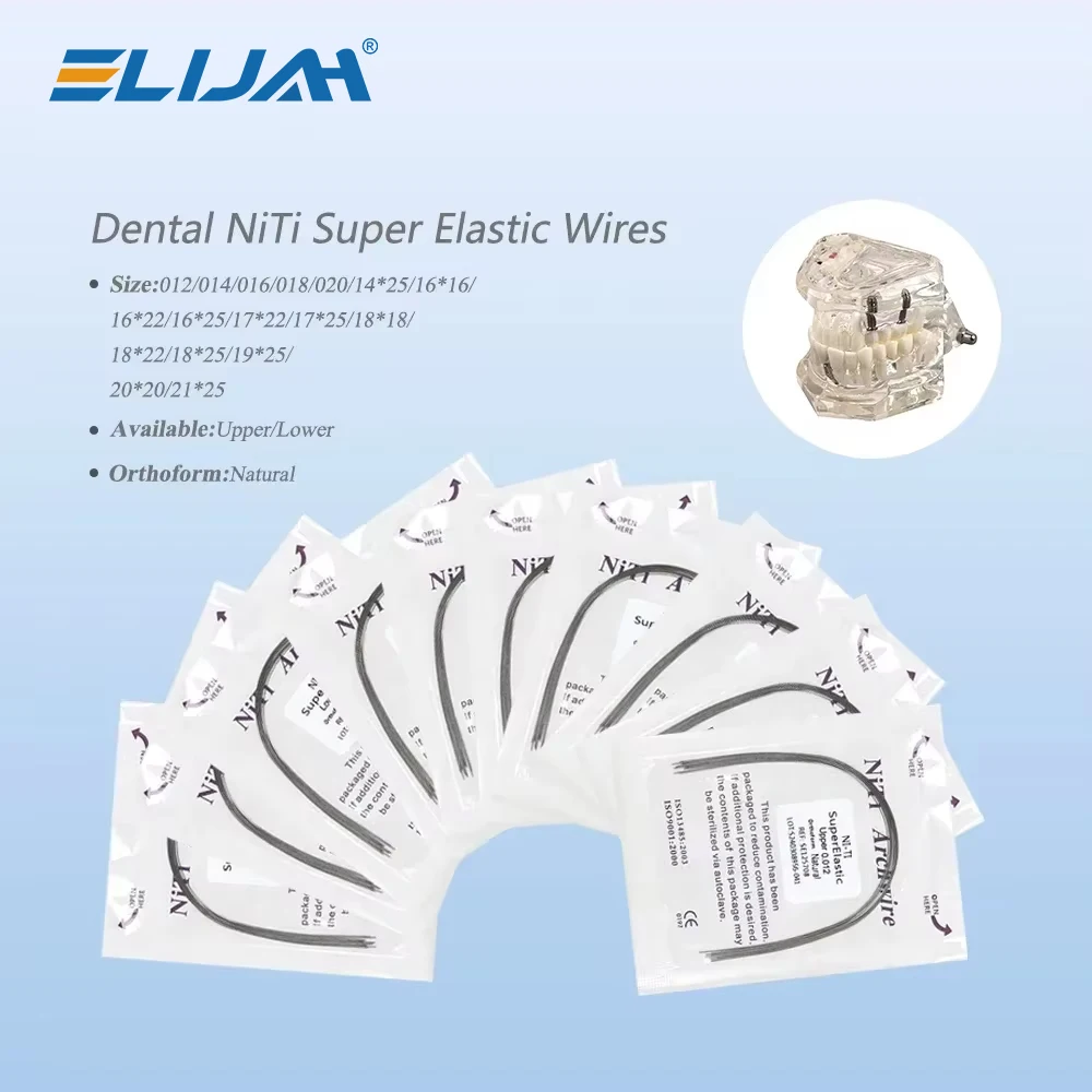 ELIJAH 10Pcs Dental Arch Draht Niti Kieferorthopädie Runde Rechteckige Natürliche Form Super Elastische Zahn Bogen Draht Zahnmedizin Materialien