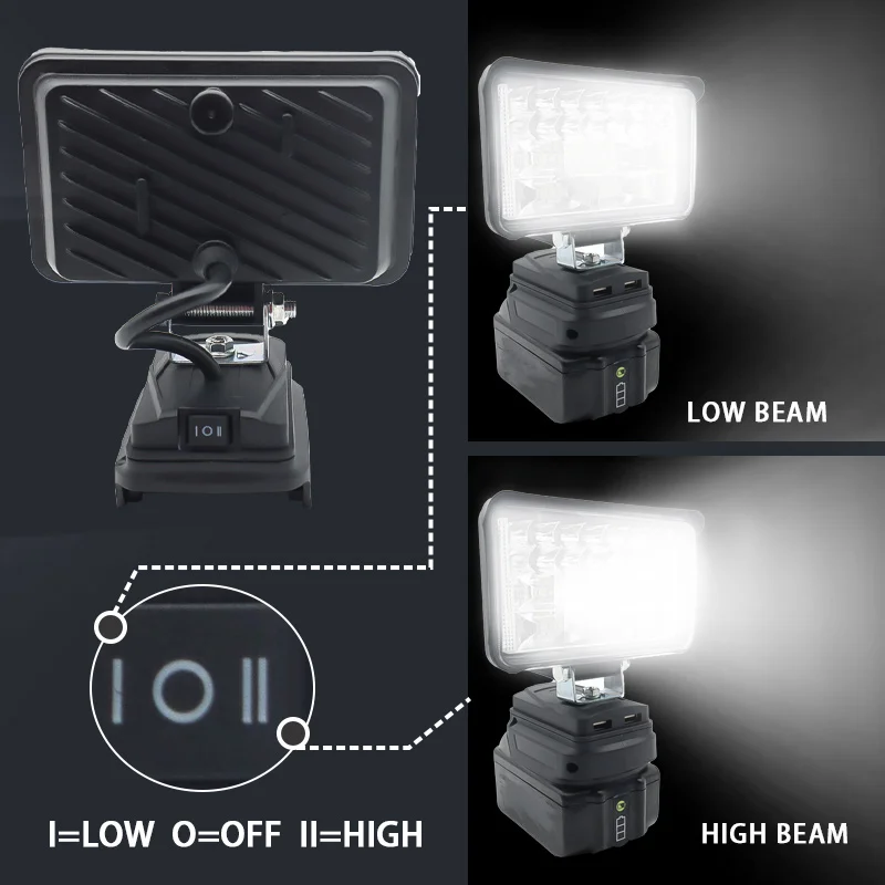 4 inç araba LED İş işık fener meşale spot USB güç bankası Makita 18V Li-ion pil Makita Makita lamba el fener