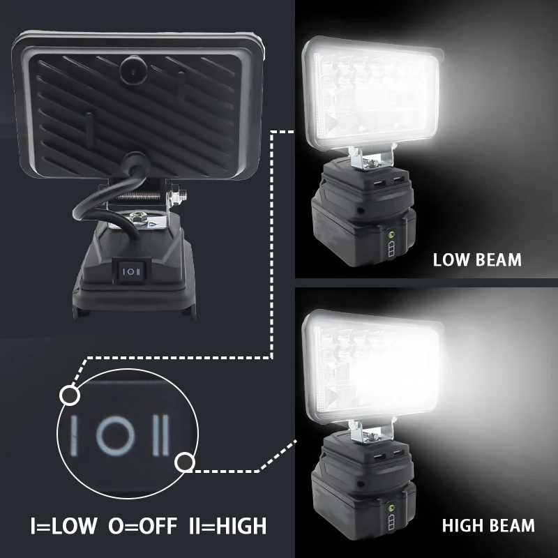 Imagem -05 - Polegada Carro Conduziu a Luz do Trabalho Lanterna Tocha Spotlight Usb Power Bank para Makita 18v Li-ion Bateria Bl1830 Bl1815 Lâmpada Mão Lanterna 4