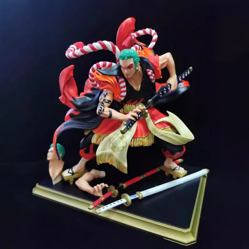 

One Piece 24 см — красная фигурка Ten-Shi Zoro Gk (версия в стиле Кабуки One-Sword.) - Модель статуи, коллекционные игрушки в упаковке, подарки