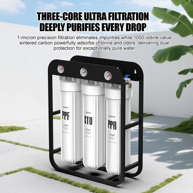 S3-4 OEM 20-Inch Whole House Water Filter Sediment Activated Carbon Block 1 2 NPT Point Entry Pre-Filtration Outdoor