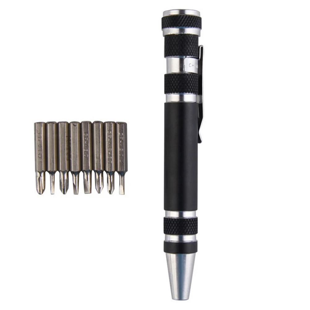 

Multifunction Screwdriver Pen Compact Aluminum Precision Tool Set With Clip Engraved Pattern Cell Phone Repair Portable Mini