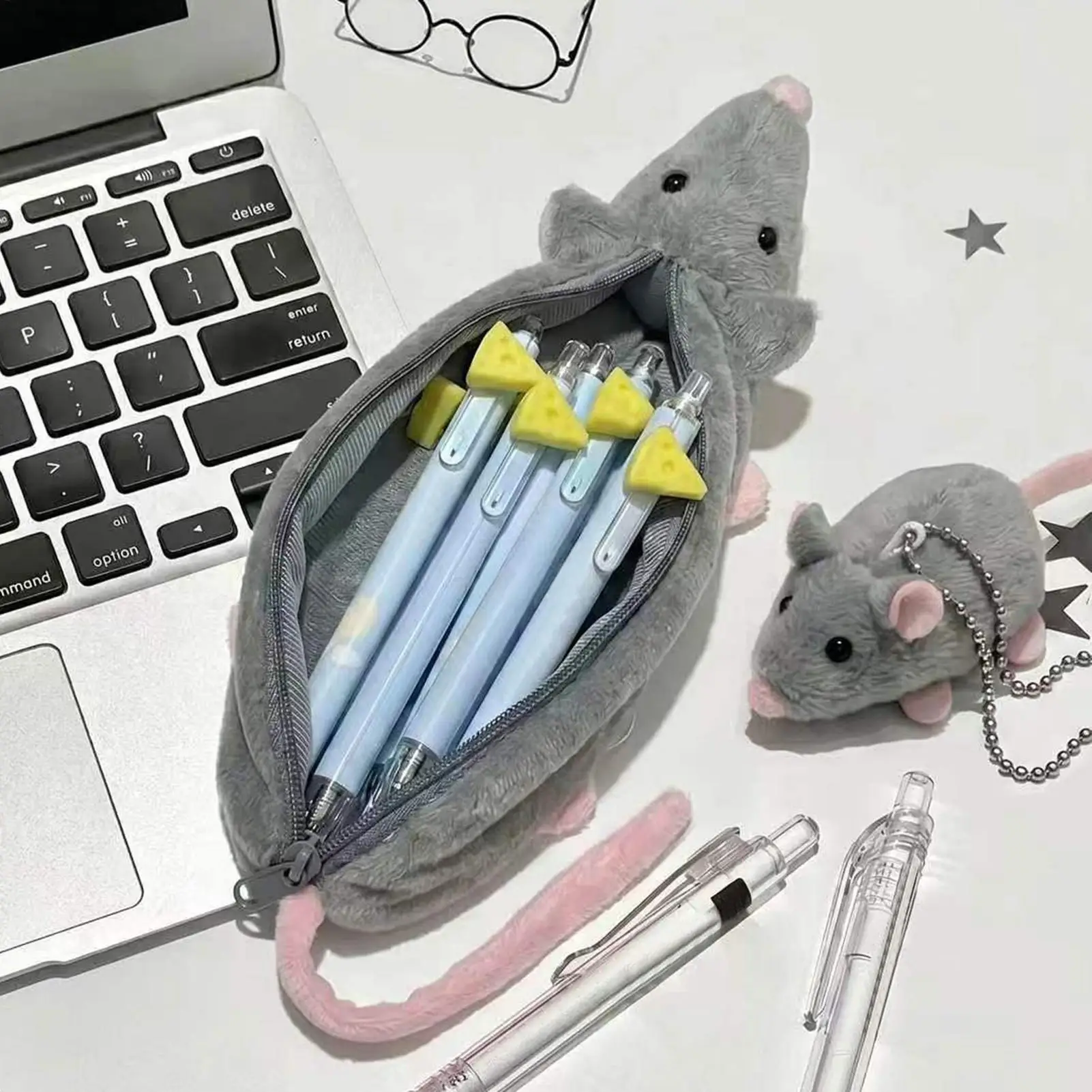 School Stationery Storage Pouch Cute Cartoon Mouse Pencil Case With Smooth Zipper Ideal Student Gift for Kids Women Adults