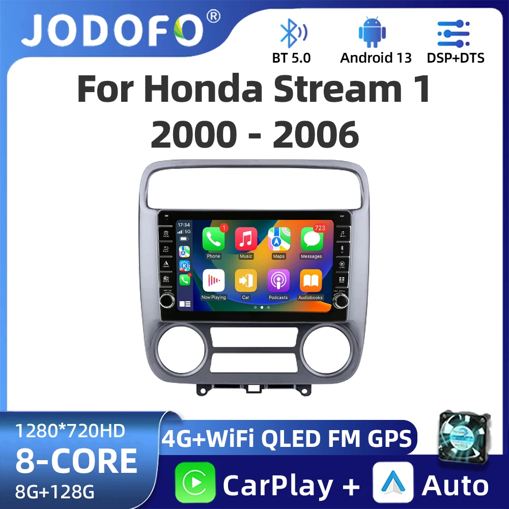 

Jodofo Android 13 for Honda Stream 2001-2006 2din Car Radio Stereo Multimedia Video Player Audio MT/AT Navigation GPS Carplay