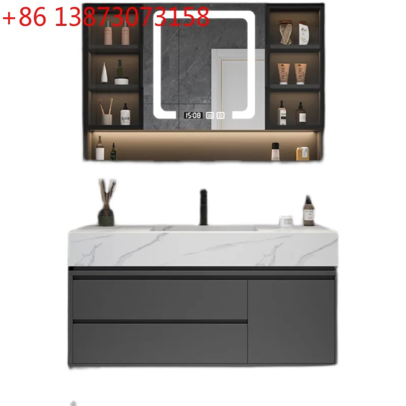 

Новый комплект мебели для ванной комнаты Slate в стиле лёгкой роскоши: простой современный умный зеркальный шкаф для ванной.