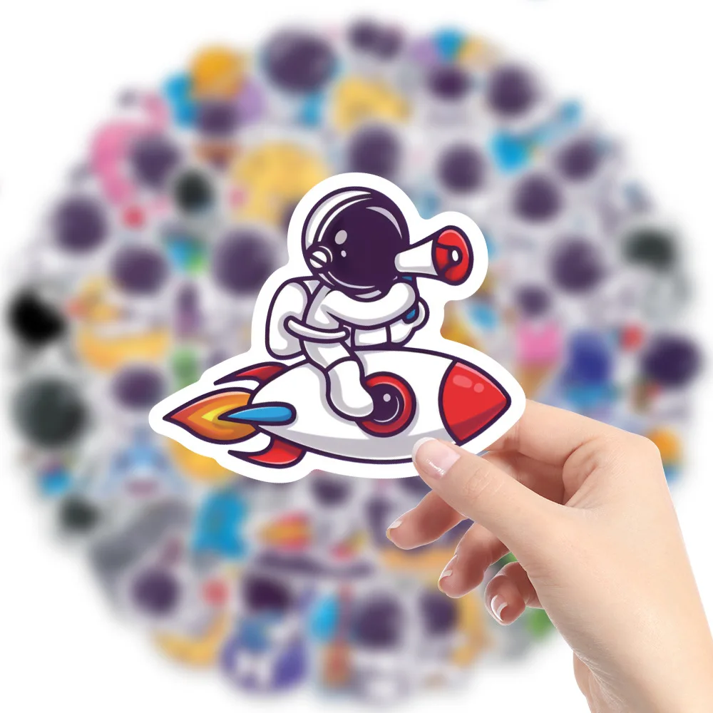 50pcs Exquisite Cute Cartoon Astronaut Stickers Laptop Computer Tablet Cup Notebook Phone Vinyl Decal for Kids Toy Gift