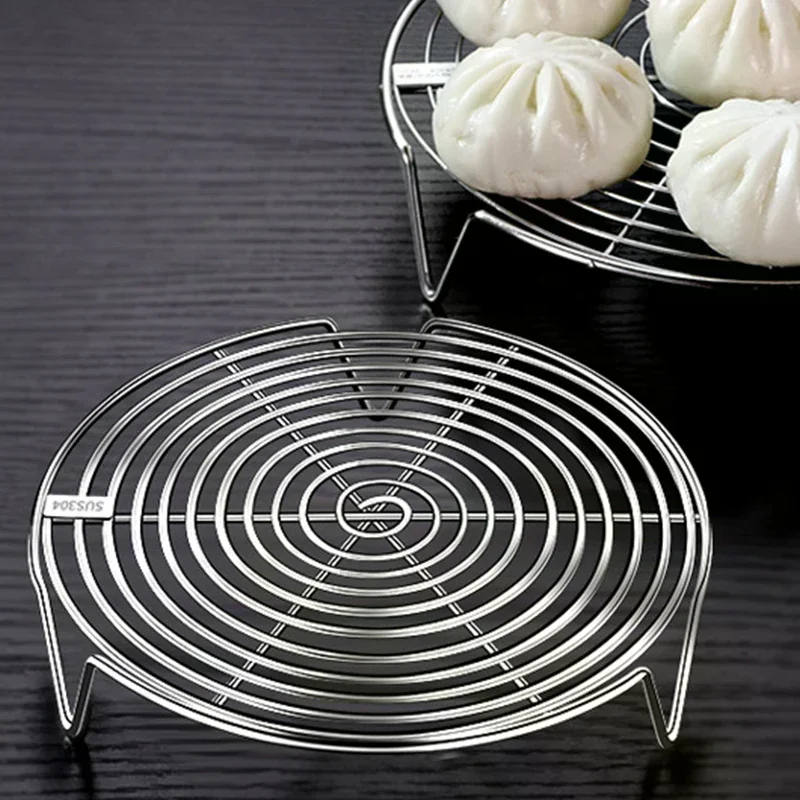 1Pc Stainless Steel Steamer Rack Multifunction Pot Steaming Tray Dumplings Eggs Grill Stand Kitchen Tableware Cooking No Rust
