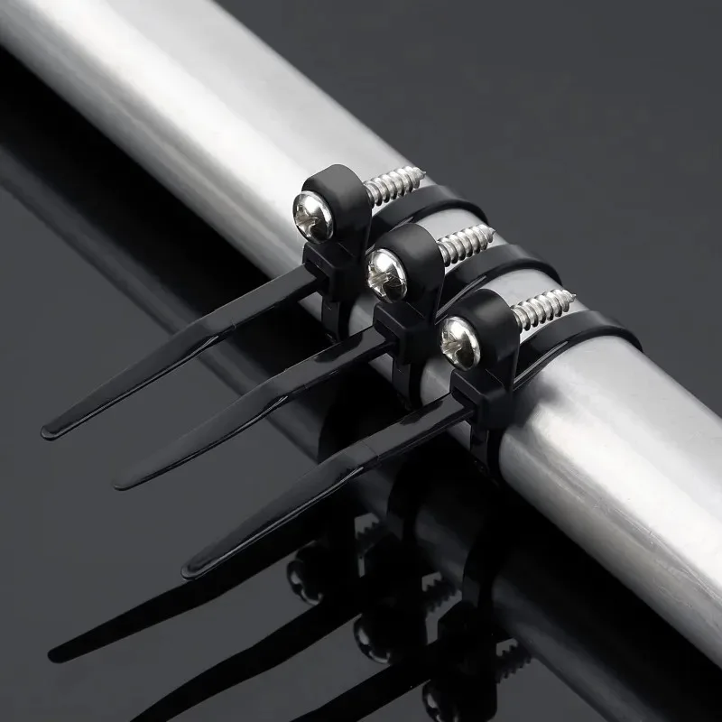Screw Hole Cable Ties 4x150mm Reusable Fixed Nylon Cable Ties Self-locking Cord Ties Straps Fastening Loop Office Organizer