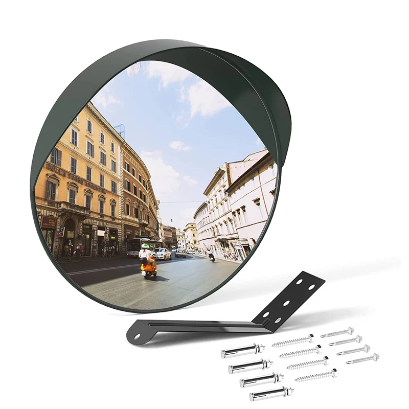 12 Inch Wide Angle Acrylic Safety Road Security Mirror with Adjustable Fixing Bracket Convex Mirror