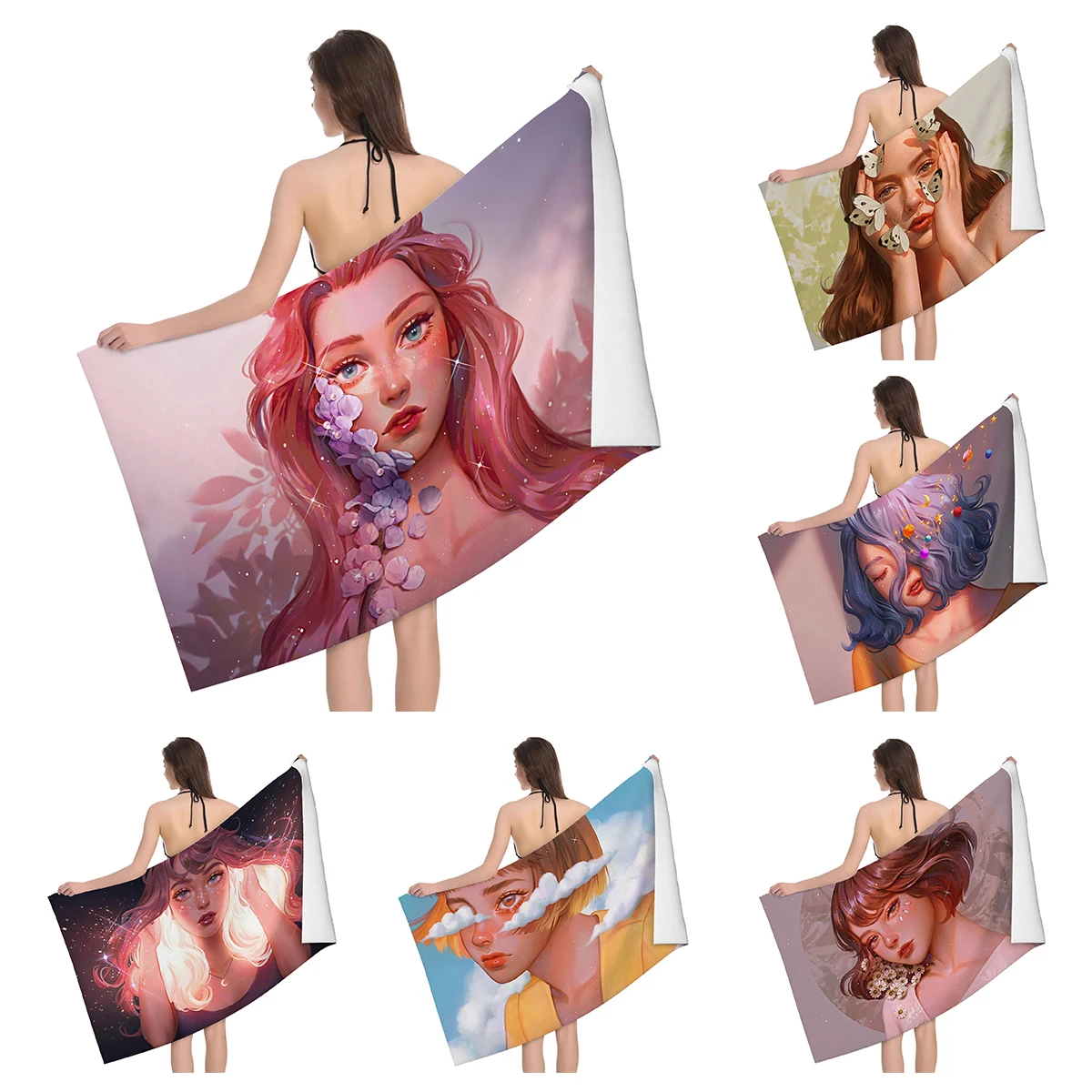 Home bath towels for the body towels Landscape animals bathroom quick drying microfiber beach towel man women large sports towel