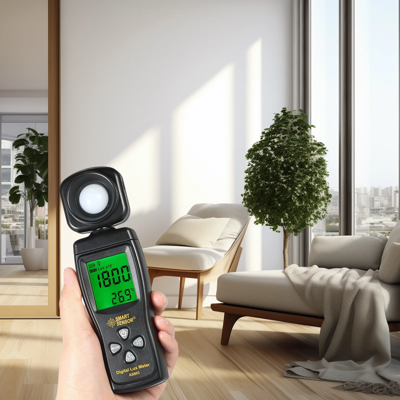 Misuratore di illuminamento del misuratore di luce digitale portatile per piante da interno Fotocamera a pellicola Misurazione accurata della luce del tester Lux