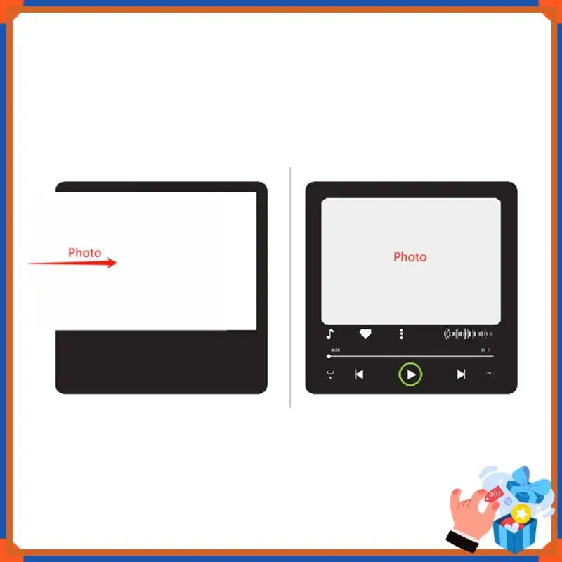 

Compact Photo Music Box Fridge Stickers Customized Music Fridge Stickers Replaceable Photo Anniversary Gift Couple Present