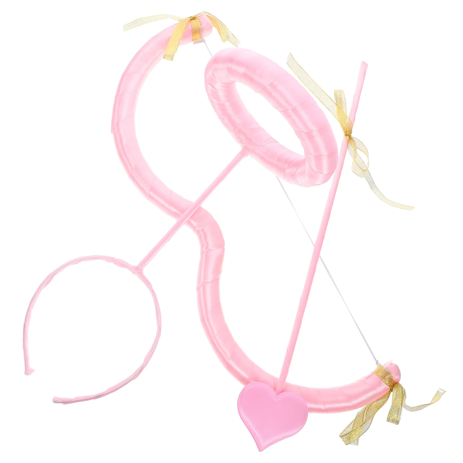 

Cupid Arrow Headband Bow Photo Prop Pink Arch Shape Valentine Day Costume Party Supplies Angel Hair Accessories