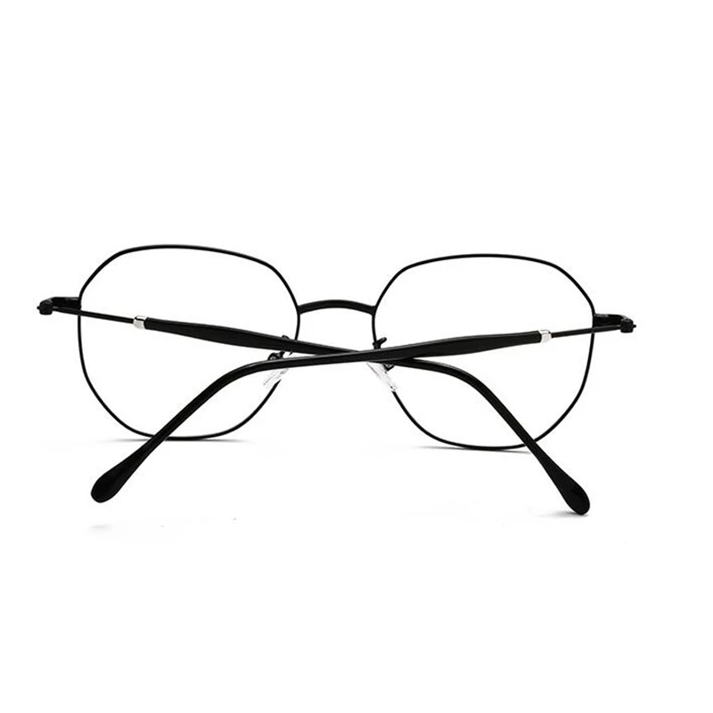 Metal Polygonal Photochromic Prescription Eyeglasses Women Men Intelligent Chameleon Nearsighted Glasses 0 -0.5 -0.75 To -6.0