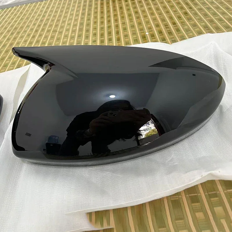 IOSN Rearview mirror protective cover for Renault Megane BFB 2016 2017 2018 2019 2020 Bright black paste installation ABS materi