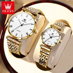 OLEVS-Reloj de pulsera de cuarzo para hombre y mujer, cronógrafo de marca Original, sencillo, resistente al agua, romántico, de lujo, a escala Romana