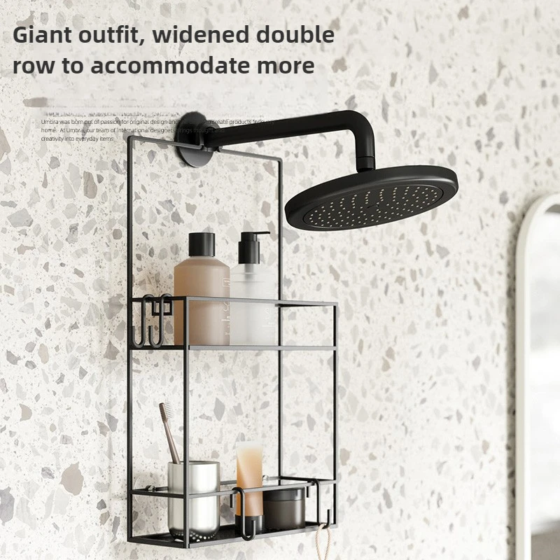 Shower Room Without Punching Bath Hanging Rack Bathroom Saving Space Hanging Basket Household Multi-functional Bathroom Rack