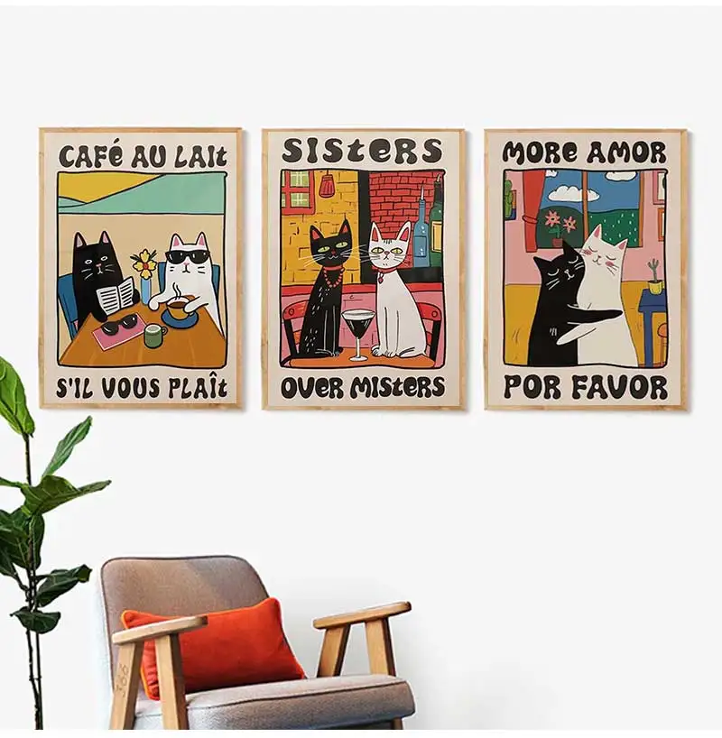 Are You Pooping Canvas Wall Art Print Poster Funny Bathroom Cat Toilet Decor Painting Home Gift Unframed