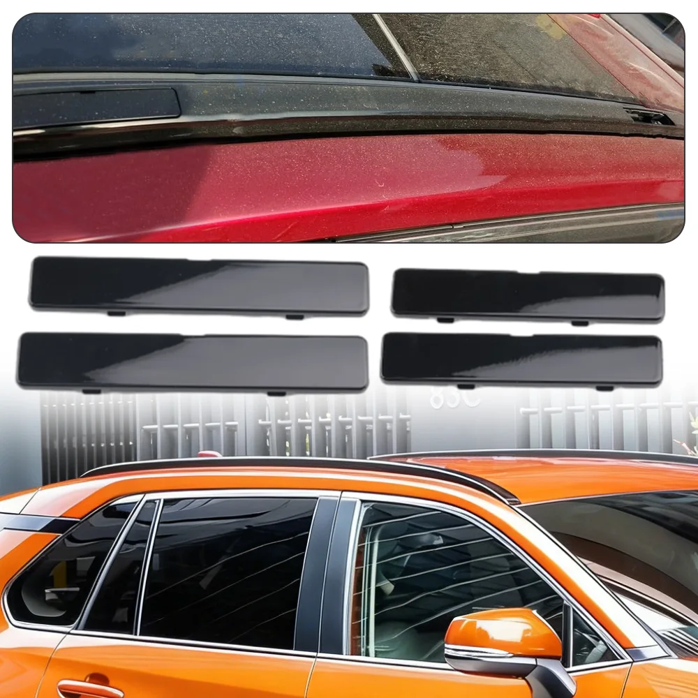 4 szt. Błyszczące czarne osłony końcówek relingów dachowych do Toyota RAV4 XA50 2019 2020 2021 2022 2023 2024 75633-42010-C2