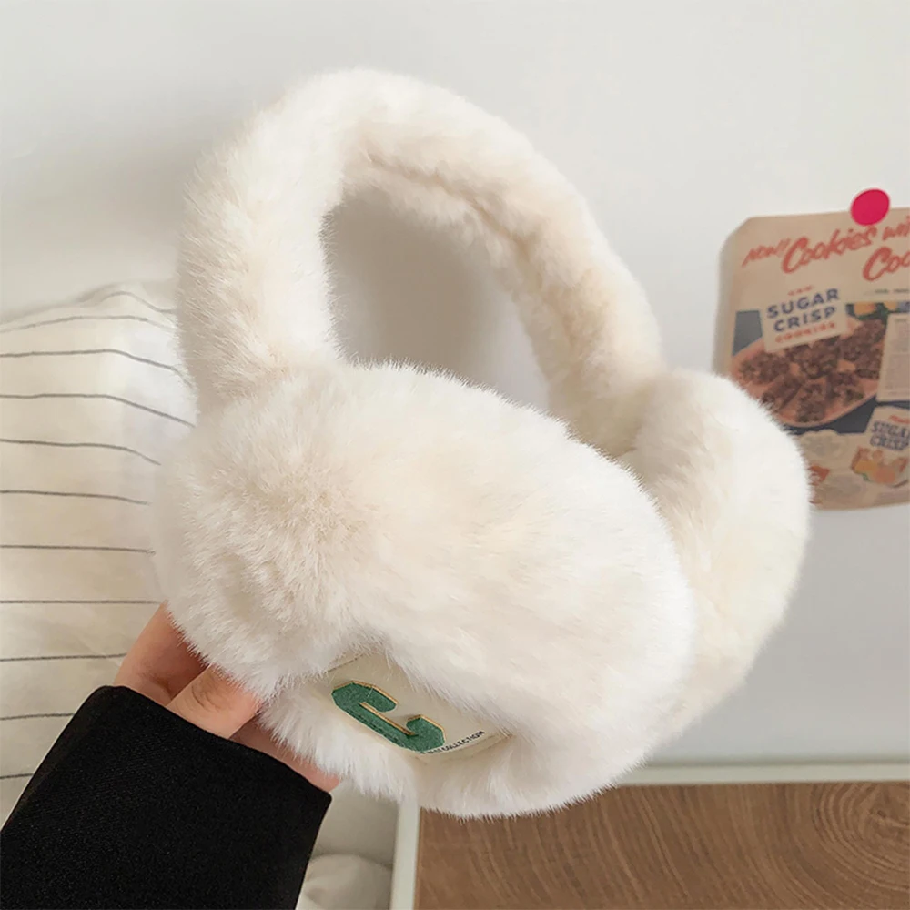 Autumn/Winter letter C Foldable Earmuffs Soft Cold Protection Ear Cover Portable Winter Accessories Plush Earmuffs Student