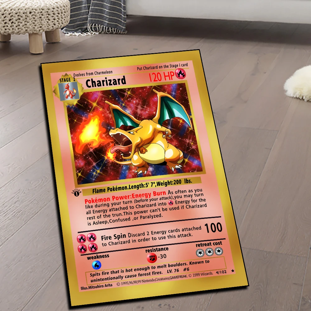 

Официальный лицензированный плюшевый ковер с изображением покемона, супермягкий нескользящий детский ковер Charizard Sylveon, идеальный подарок для фанатов