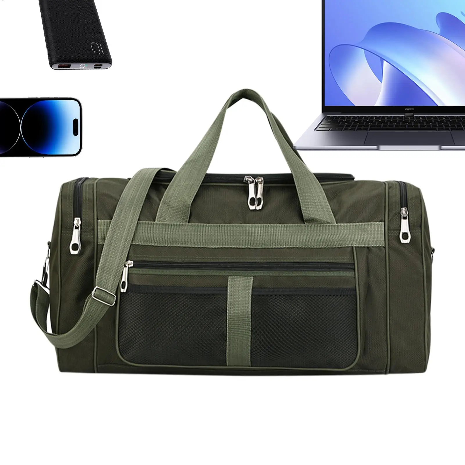 حقائب رياضية مقاومة للماء للرجال حقيبة سفر من القماش الخشن مع جيب جاف مبلل حقيبة يد للتدريب بسعة كبيرة حقيبة ظهر للياقة البدنية