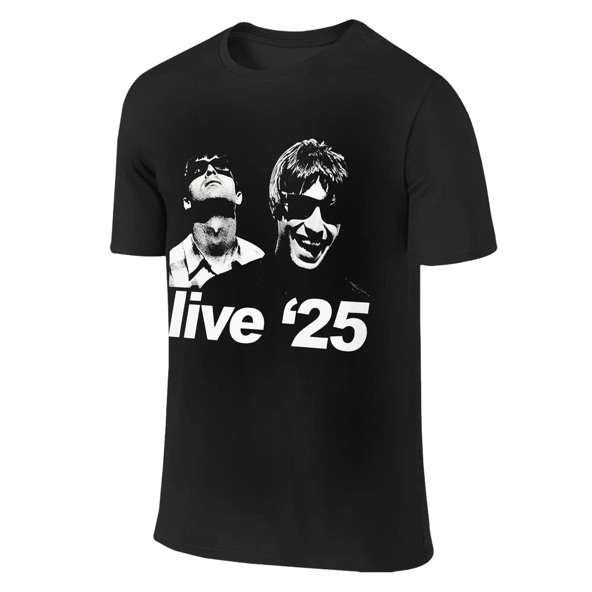 Novelty O-Oasis Live 25 Tour Rock Band T-Shirt Men Women's Round Neck T Shirts 2025 Concert Tee Shirt 2-sided Plus Size Clothing