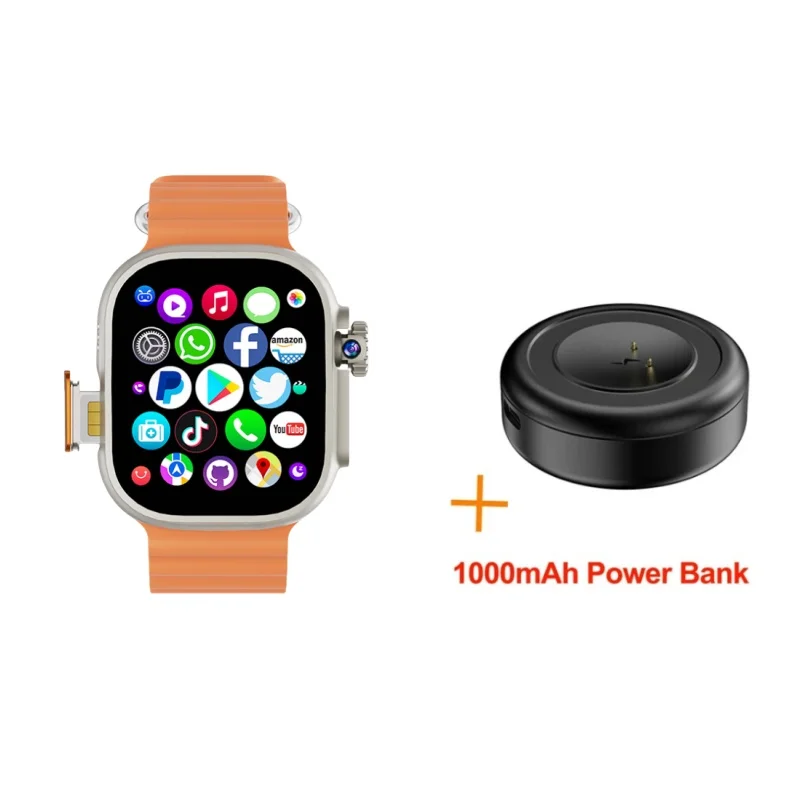 Neueste DW100 Pro Smartwatch 2,29" AMOLED HD, Drehkamera/Fingerabdruck-Entsperrung, GPS-Navigation, soziale Apps, BT/WiFi Android OS