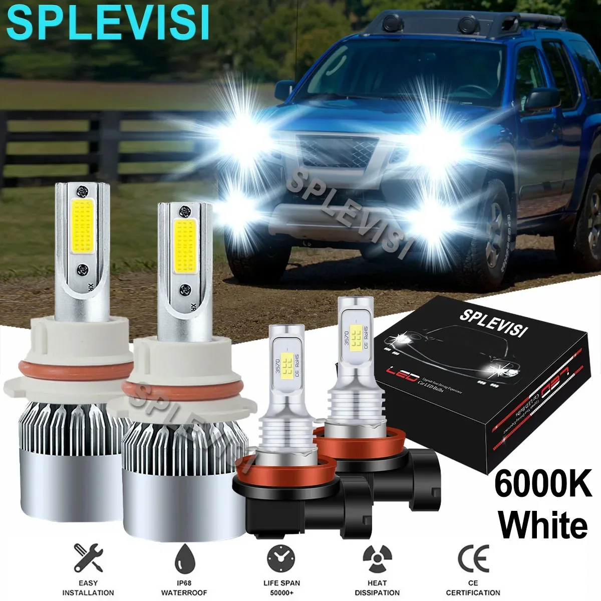 

LED Headlight High Low Beam Fog Light Bulbs Fit For Nissan Xterra 2005-2015 2006 2007 2008 2009 2010 2011 2012 2013 2014 2015