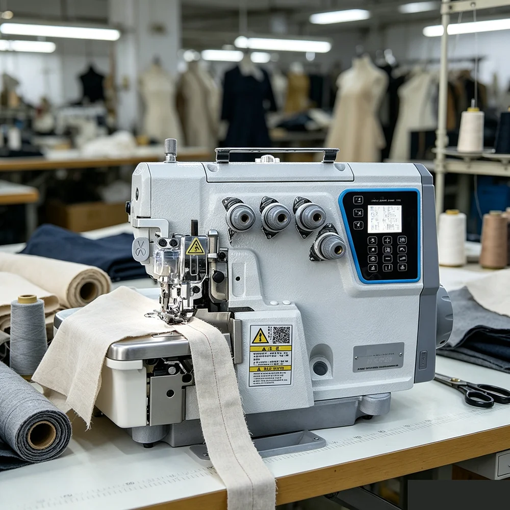 Computerized Step Motor Overlock Machine, Auto Thread Cutting & Presser Foot Lifting, 3/4/5 Thread Industrial Serger for Garment