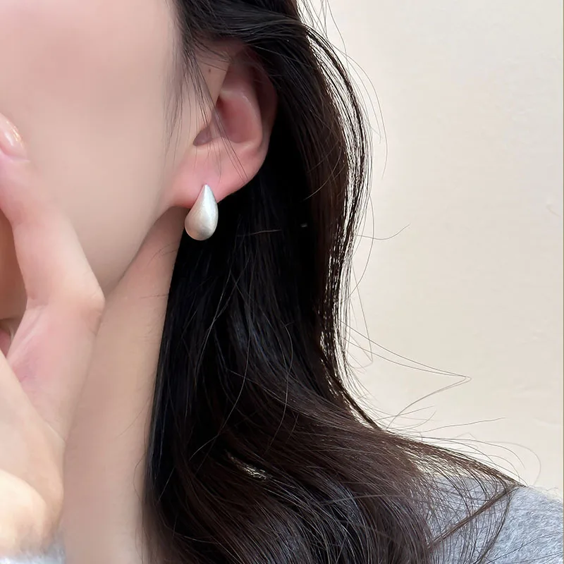 XIYANIKE Brushed Metal Teardrop Ear Stud Piercing Earrings For Women Girl Sweet Cool Fashion New Jewelry Lady Gift Party сережки