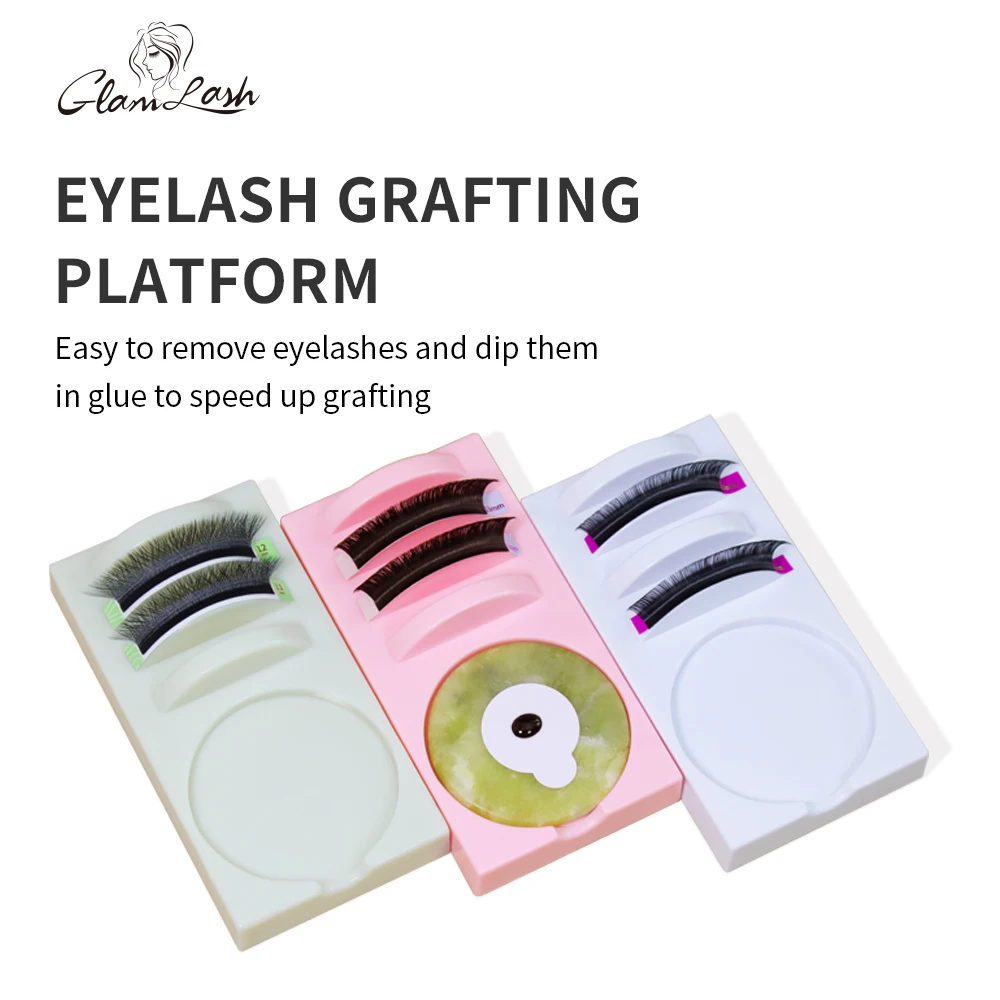 

GLAMLASH Eyelashes Extension Individual Glue Pallet Put Lash And Jade Pad Lash Measure Pads Adhesive Glue Stand Holder