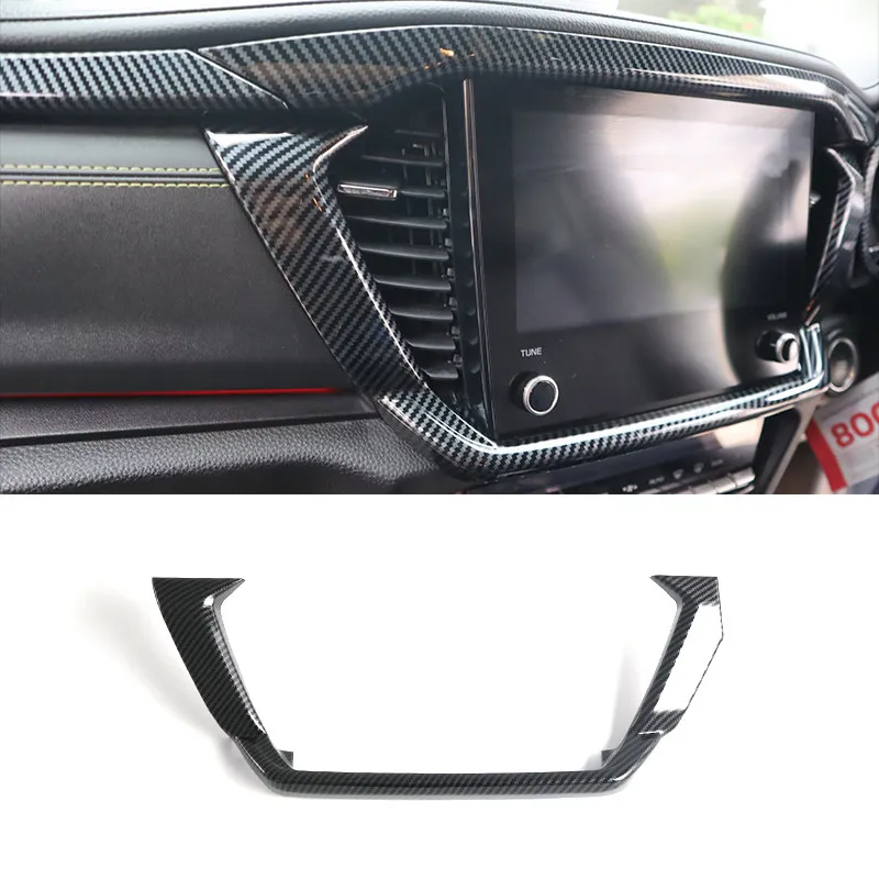 Suitable for 2025 Isuzu MU-X Navigation Frame 1pc - ABS Carbon Fiber Pattern Special Use Interior and Exterior Decoration