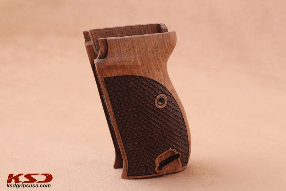 Imagem -03 - Ksd Brand Walther P38 Walnut Grips Compatível com a Pele do Dragão