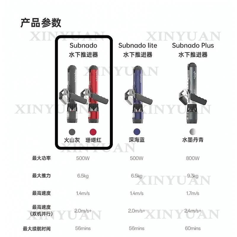Underwater Scooter, IP68 Waterproof Device with 500W/800W Power and 56 to 60 Minutes Working Runtime