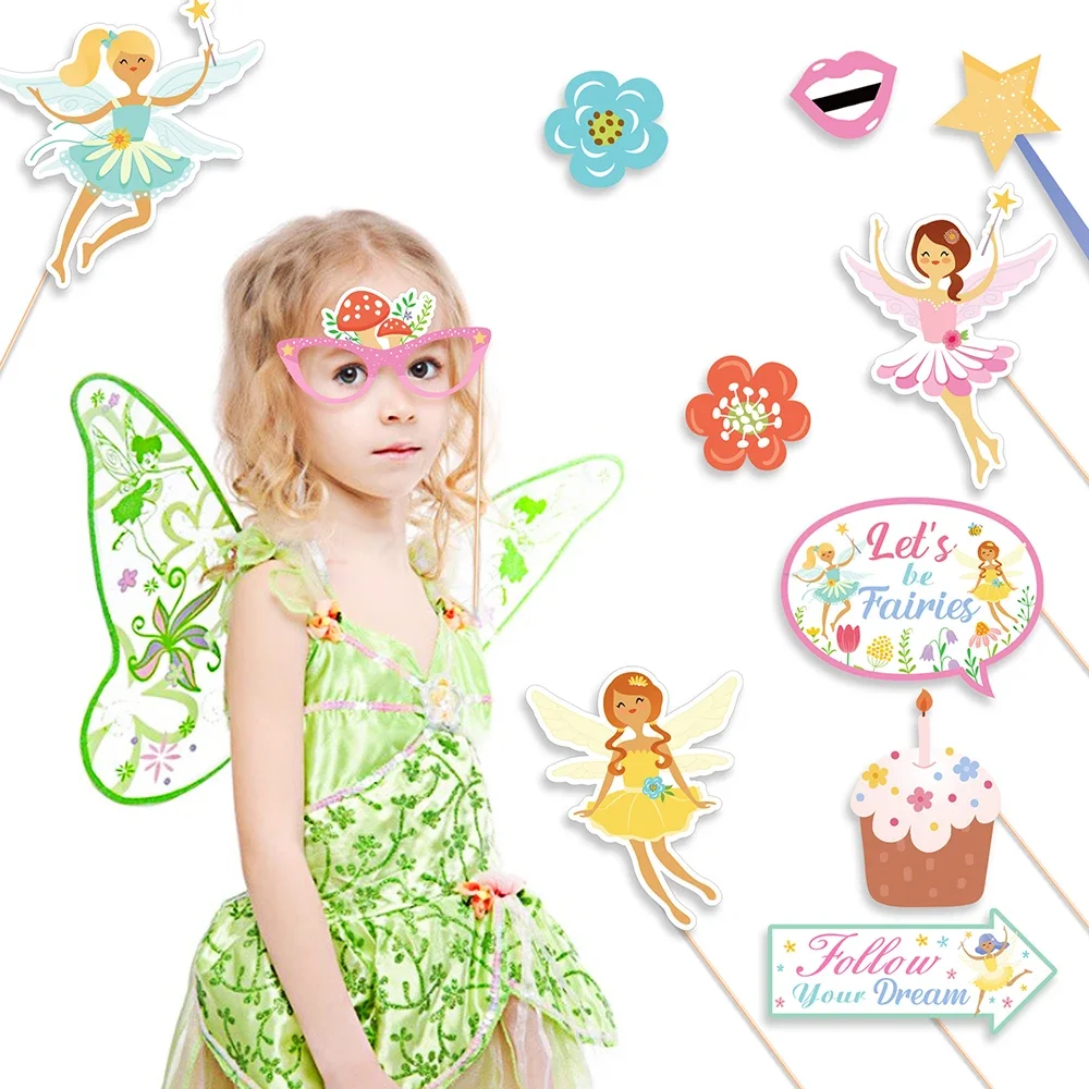 Girl Fary Tales Wing Fairies Elfin Elf Birthday Party Paper Disposable Tableware Sets Plates Banner Baby Shower Party Decoration