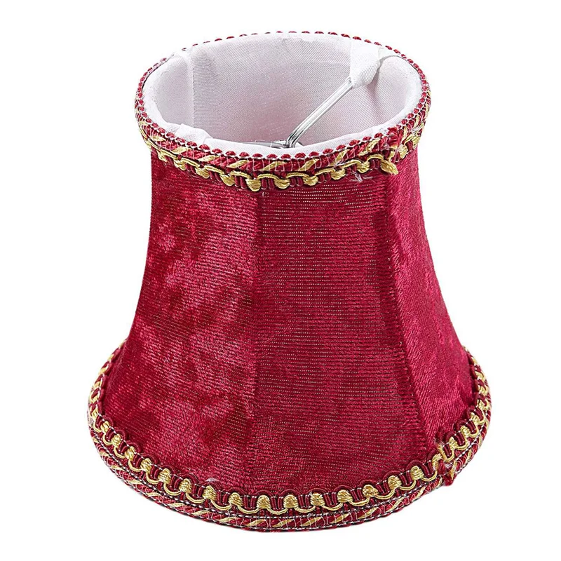 

ABUP-3X тканевый зажим на абажуре, абажур ручной работы E14 для современного настенного бра в европейском стиле, лампа-свеча (красный)