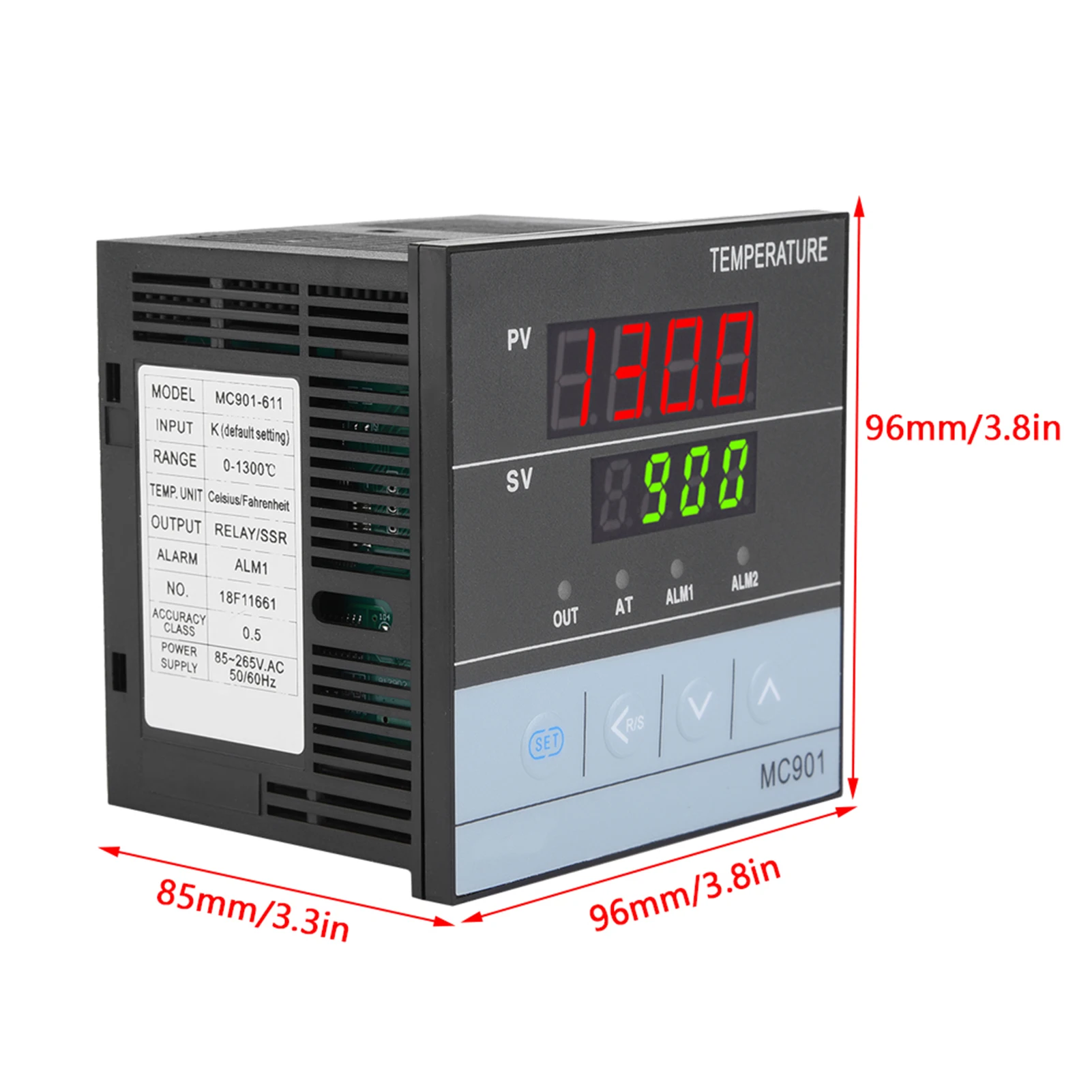 MC901 Digital PID Temperature Controller K Type PT100 Sensor Input Relay SSR Output