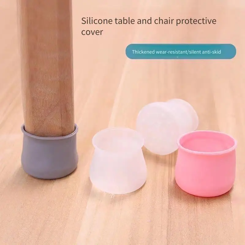 Table and Chair Foot Protective Cover Table Seat Silicone Foot Cover Wear-resistant Non-slip Table Universal Silent Non-slip