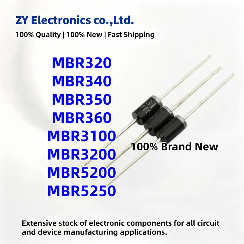 20PCS NEW MBR320 MBR340 MBR350 MBR360 MBR3100 MBR3200 MBR5200 MBR5250 20PCS DO-201AD Schottky diode