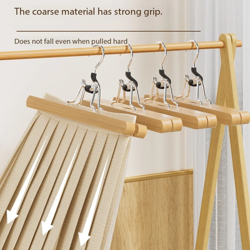 Home Household non-slip skirt clip solid wood skirt strong clip seamless Hanfu jk skirt hanger special one-word trouser clip