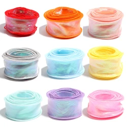 5Yards/Roll Chiffon Silk Ribbon Organza Satin For DIY Craft Gift Wrapping Decoration Wedding Bouquets Wreath Sewing Supplies