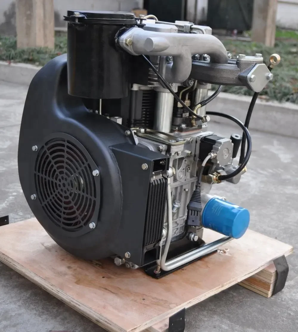 Kleiner luftgekühlter 4-Takt-Dieselmotor mit Doppelzylinder