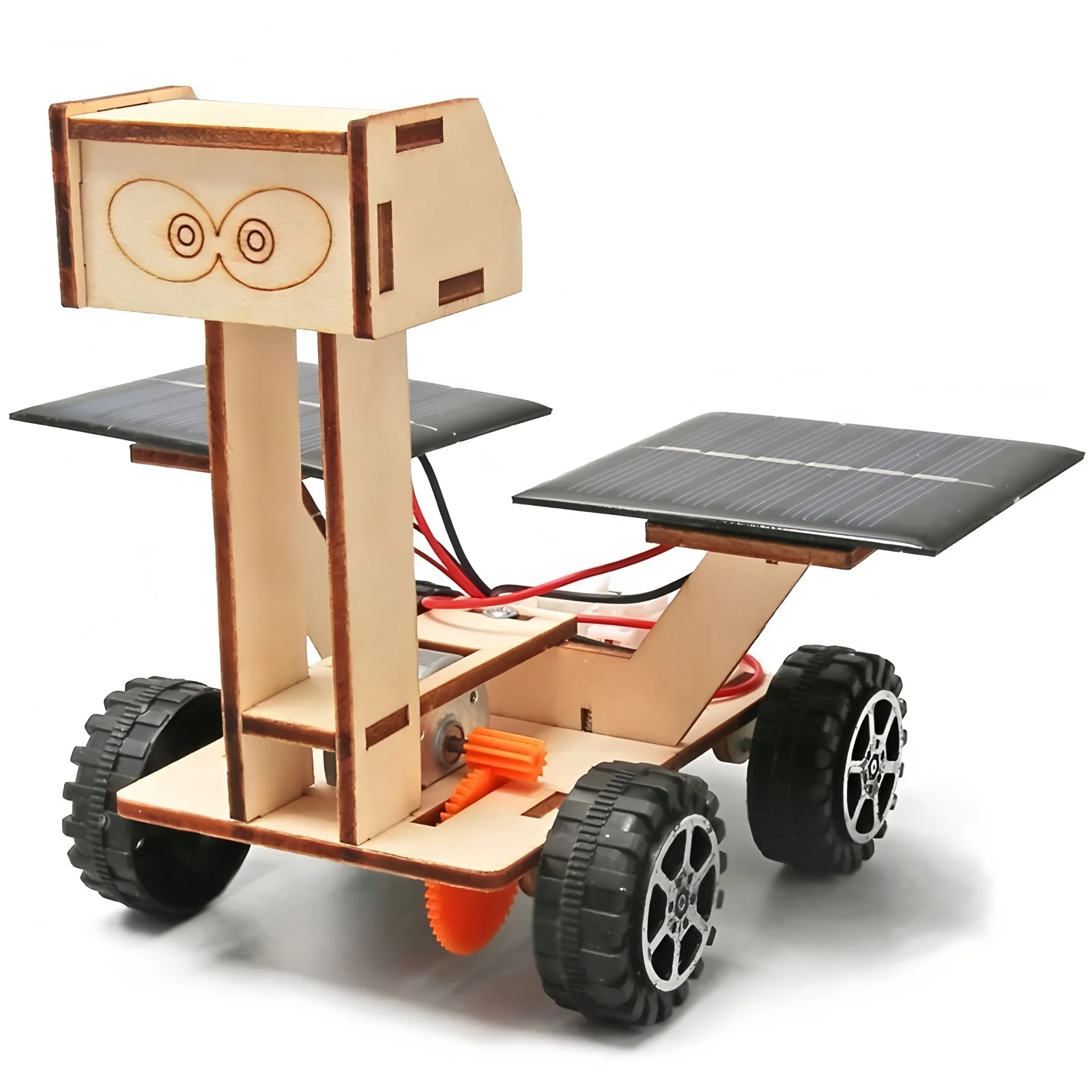 Solar Car Lunar Exploration Vehicle Children's Diy Hand-Assembled Model Diy 3d Wooden Puzzle Science And Education Toys