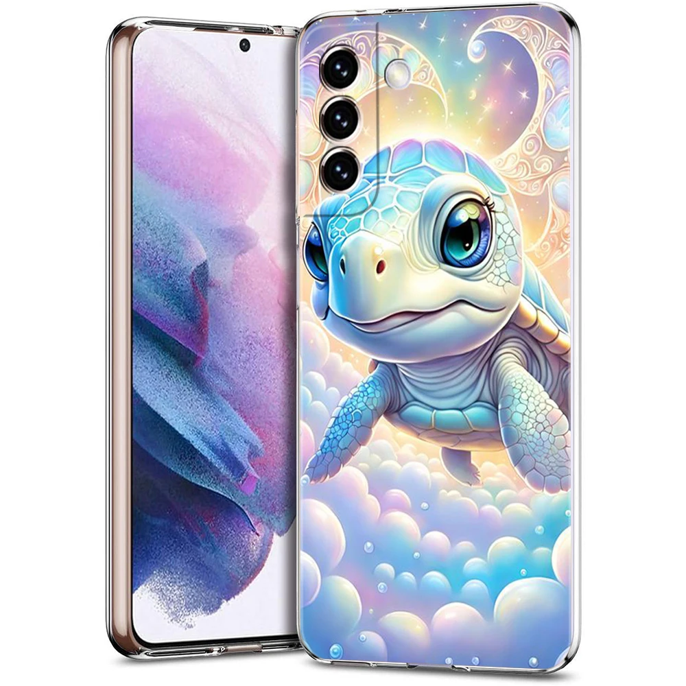 Ocean Animal Tortoise Transparent Cover for Samsung Galaxy S24 S23 S22 S20 S21 FE Ultra S24 S23 S10 S9 Plus Soft TPU Phone Case