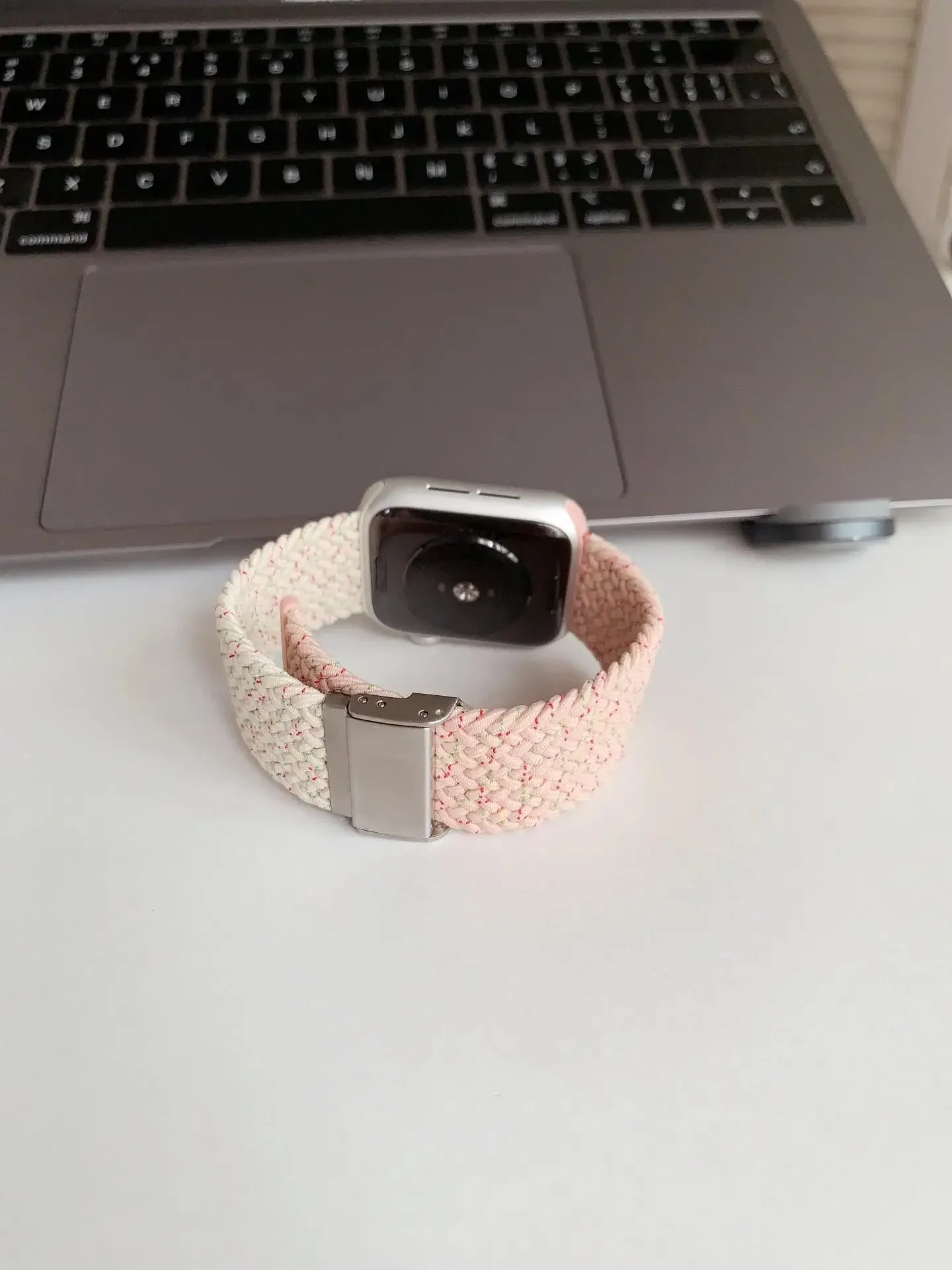 حزام نايلون مرن ممتاز لساعة أبل حزام نسائي 10/9/8/7/6/5/4/3/2 SE 38 مم 40 مم 41 مم 4