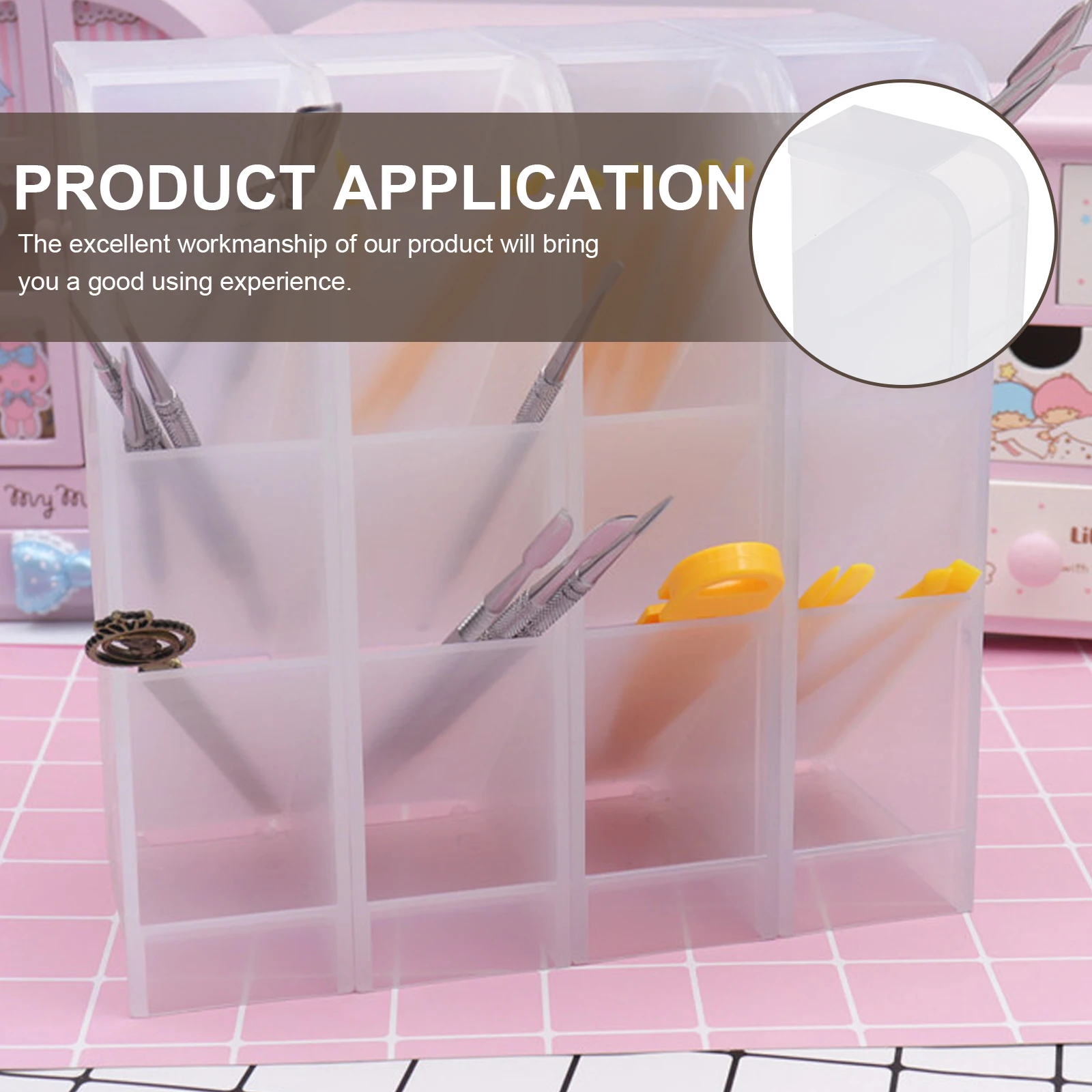 

1pc Oblique Inserting Pen Holder Desktop Storage Box Stationery Organizer Transparent Multi-Functional Clay Container