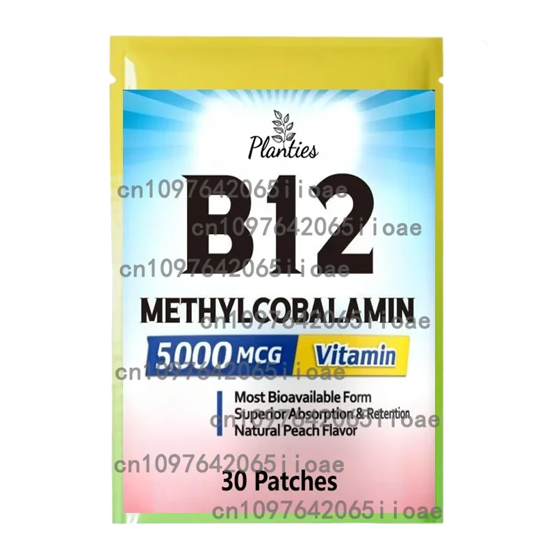 30 Patches Vitamin B12 Transdermal Patches - Upplement for Energy, Metabolism and Nervous System Health Support