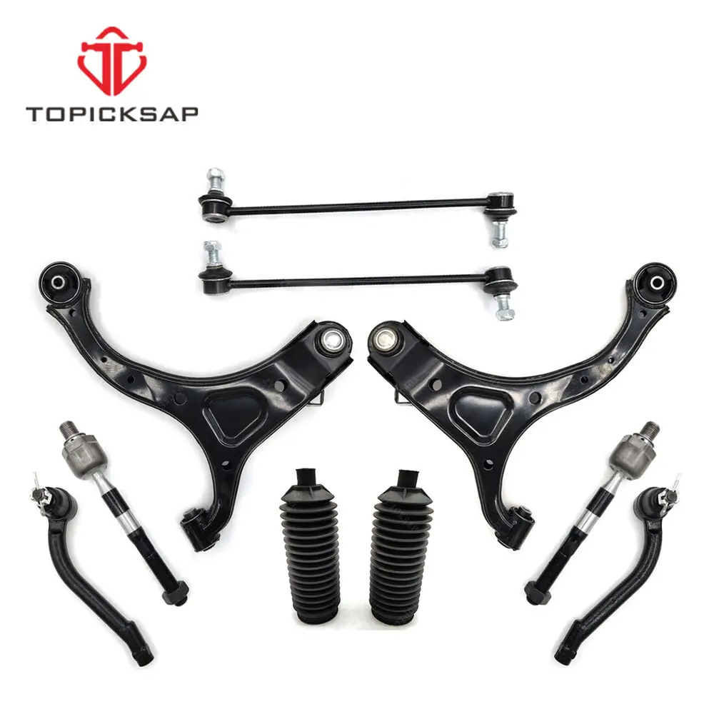 

TOPICKSAP 10pcs Kit Front Lower Control Arm Sway Bar Link Boots Kits for Hyundai Santa Fe KIA Sorento 2007 - 2012 2013