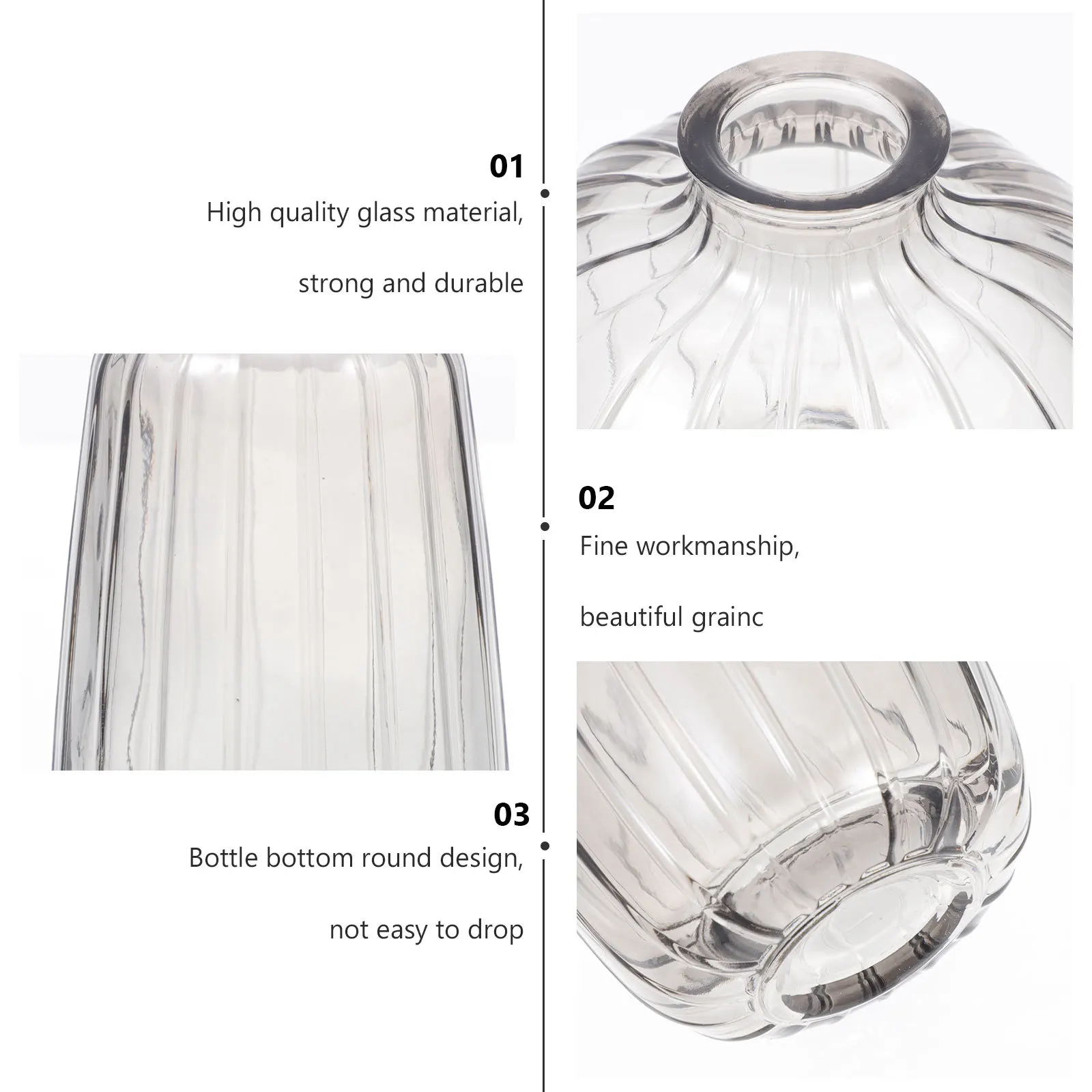 

3Pcs Creative Flower Vase Decorative Modern Desktop Holder for Dried Flowers Hydroponic Plant Display Flower Vase